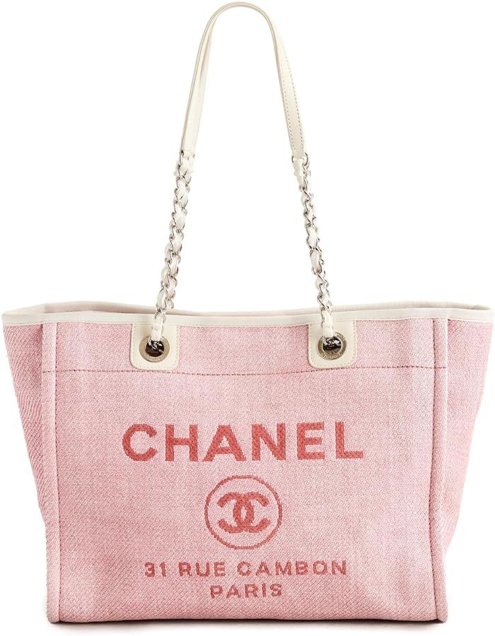 Women's Pre-Loved Chanel Deauville Tote MM, Canvas | Amazon (US)