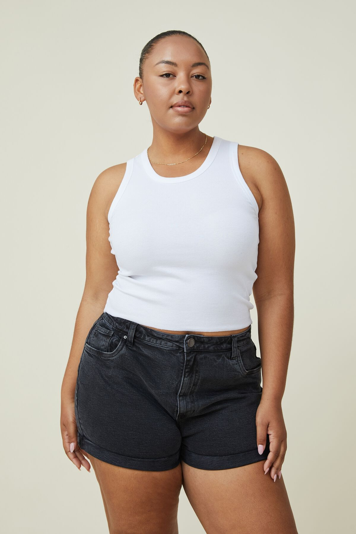 Curve High Rise Classic Stretch Denim Short | Cotton On (ANZ)