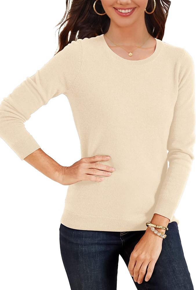 SuperPrity Women's Long Sleeve Crewneck Shirts Dressy Casual Knit Blouses Lightweight Pullover Sw... | Amazon (US)