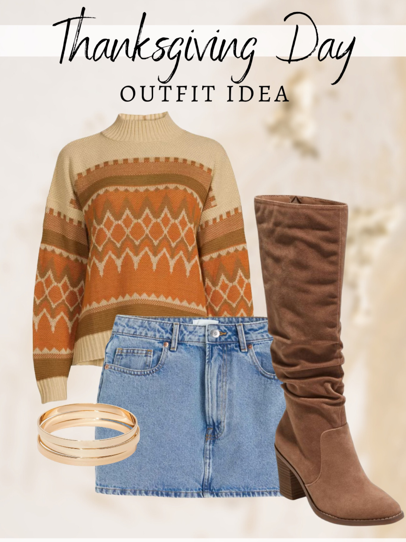 Thanksgiving day outfit ideas, autumn outfit, fall sweater, orange fall sweater, knee high boots, gold jewelry, fall outfit inspo, #thanksgiving #thanksgivingdayoutfit

#LTKHoliday #LTKSeasonal #LTKstyletip