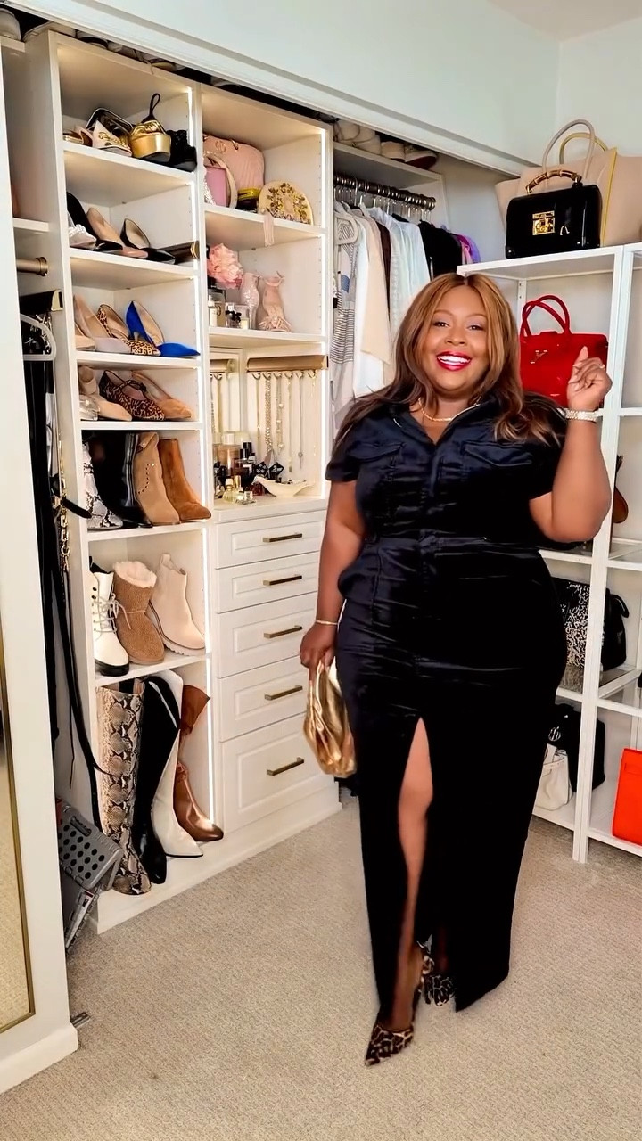 This dress is on fire! 🔥 And I’m here for all the commotion! Black is having a major moment in my wardrobe, and it’s all about standing out, not blending in! 

The black is very rich! It has an adjustable waistband (nice touch)! I'm wearing a size 3X dress, and 2X shapewear. 

#LTKOver40 #LTKStyleTip #LTKPlusSize