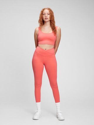 GapFit High Rise Wrap-Front Full Length Leggings in Eclipse | Gap (US)