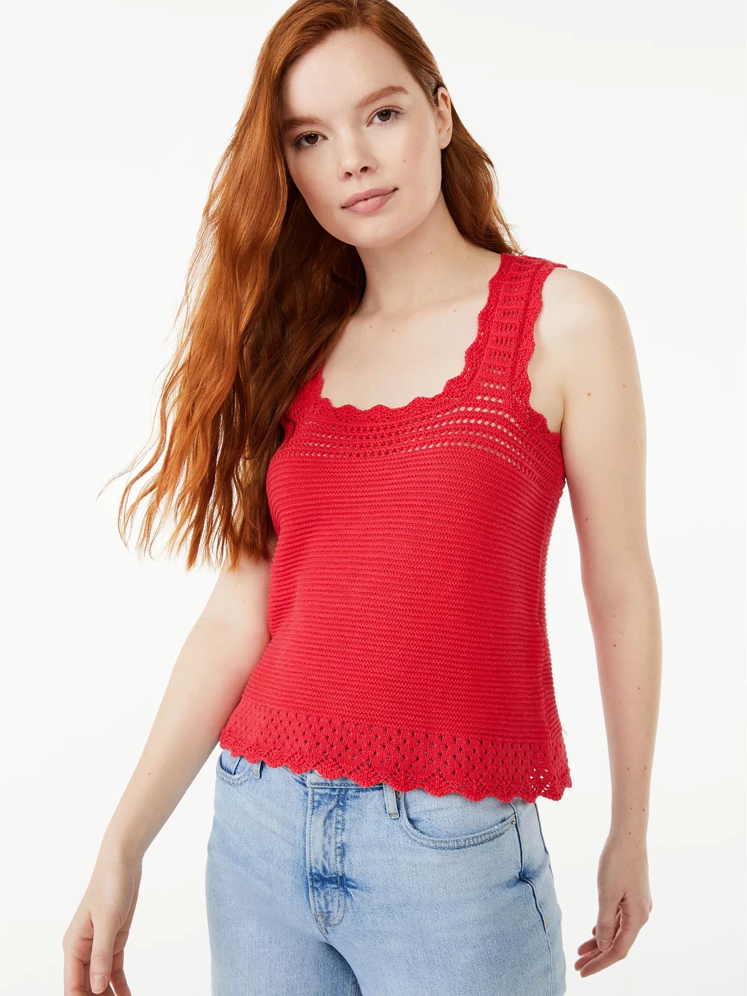 Free Assembly Women's Crochet Tank Top - Walmart.com | Walmart (US)