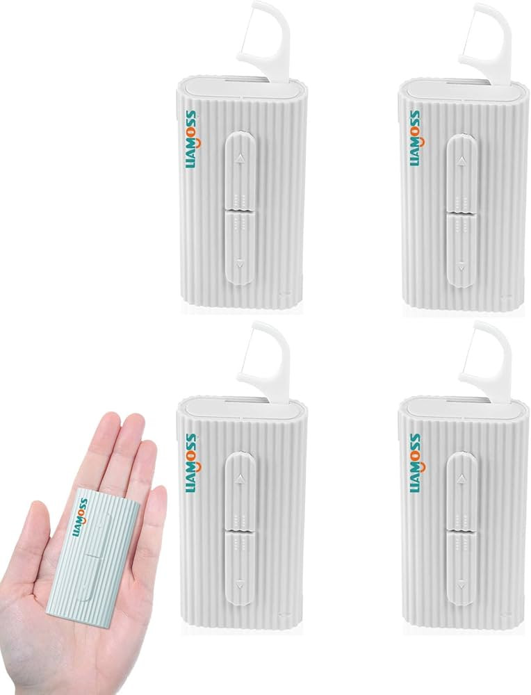 Dental Floss Picks Dispenser 4 Case-LIAMOSS Flosser Portable Case Organizer for Travel-40 Count P... | Amazon (US)