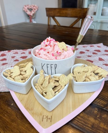 Love this pink charcuterie spread filled with strawberry cake dip. Perfect for entertaining! 

#LTKSeasonal #LTKfindsunder50 #LTKhome
