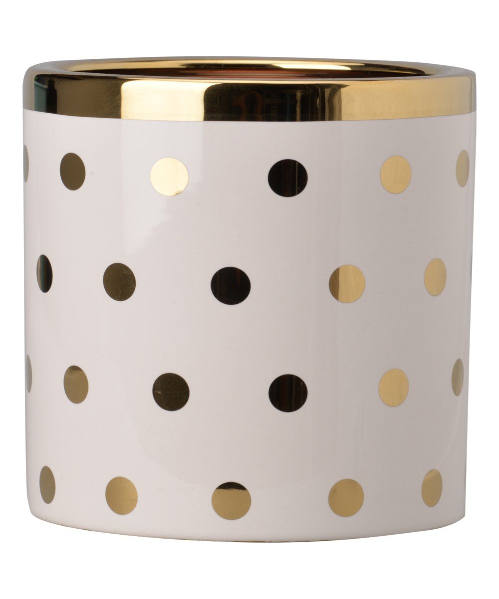 Light Pink Goldtone Polka Dot Planter | Zulily