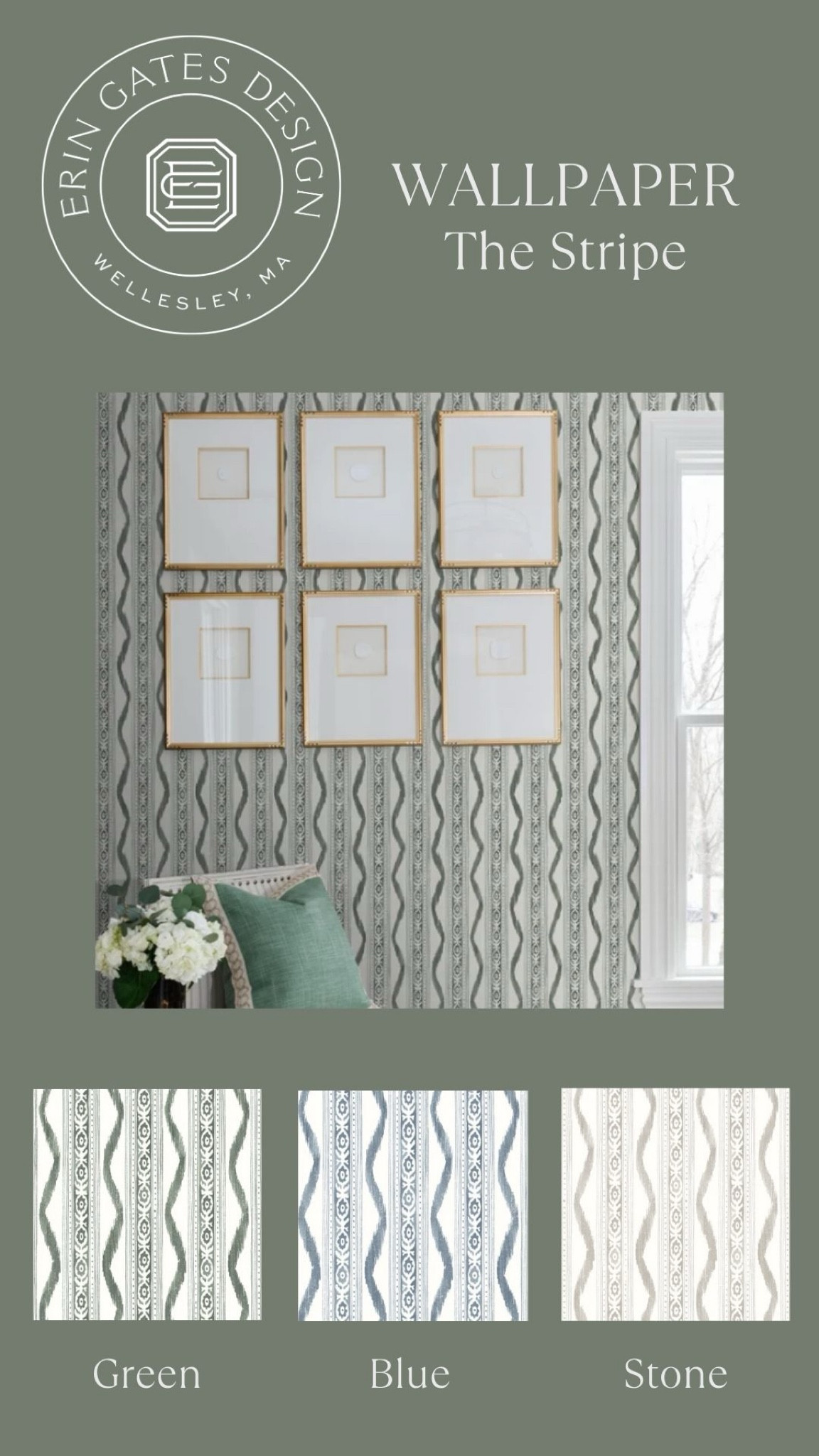 The Stripe wallpaper by Erin Gates and A-Street prints 

#LTKhome