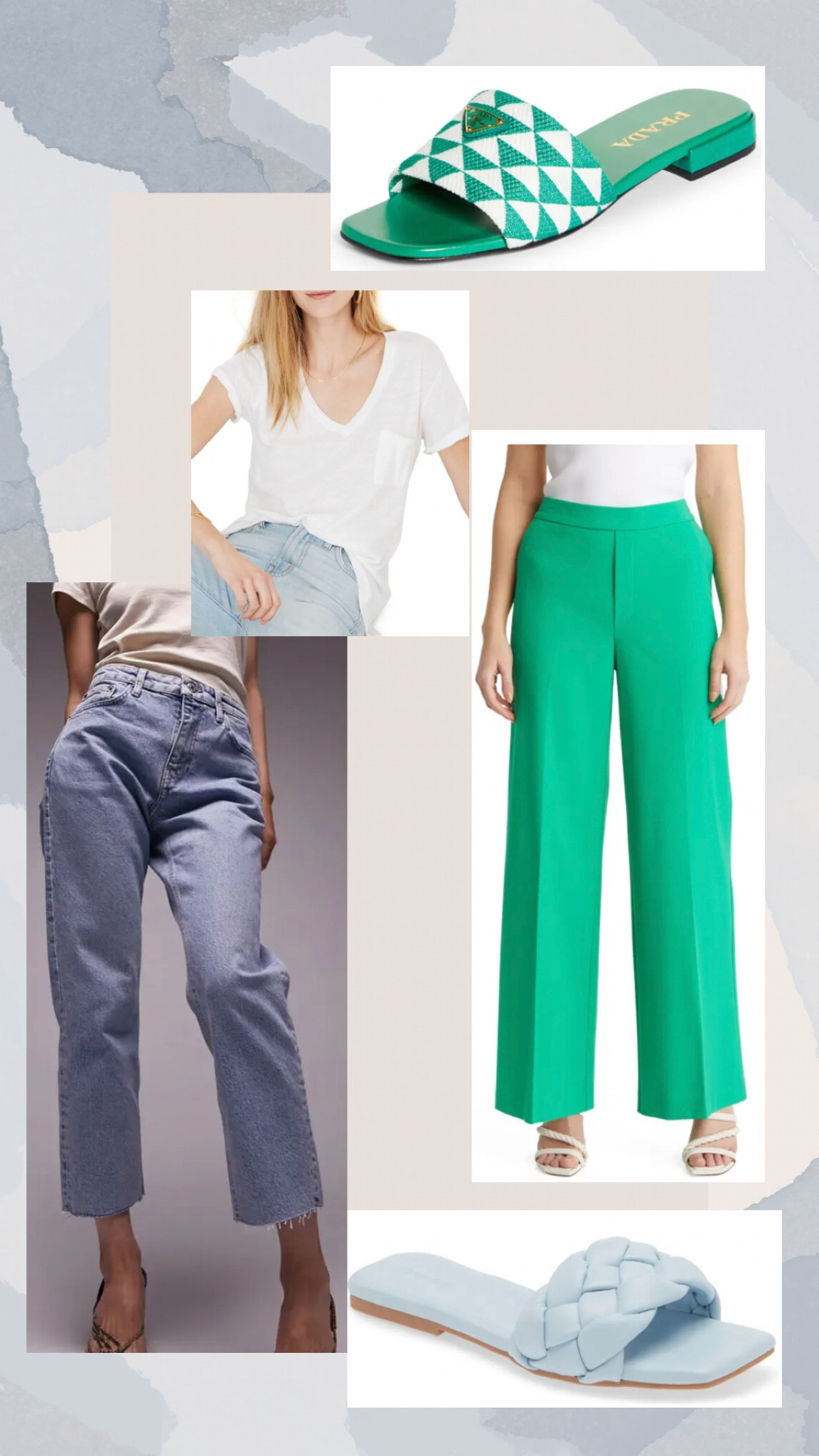 I love mixing a pop of color in with my everyday basics 
#prada #sandals #greenpants #whitetshirt #jeans #pradasandals #bluesandals

#LTKunder100 #LTKworkwear #LTKFind