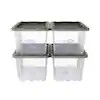 HDX 27 gal. Clear Tough Tote with Army Green Lid-4 Pack 999-HDX-2788C-4 | The Home Depot
