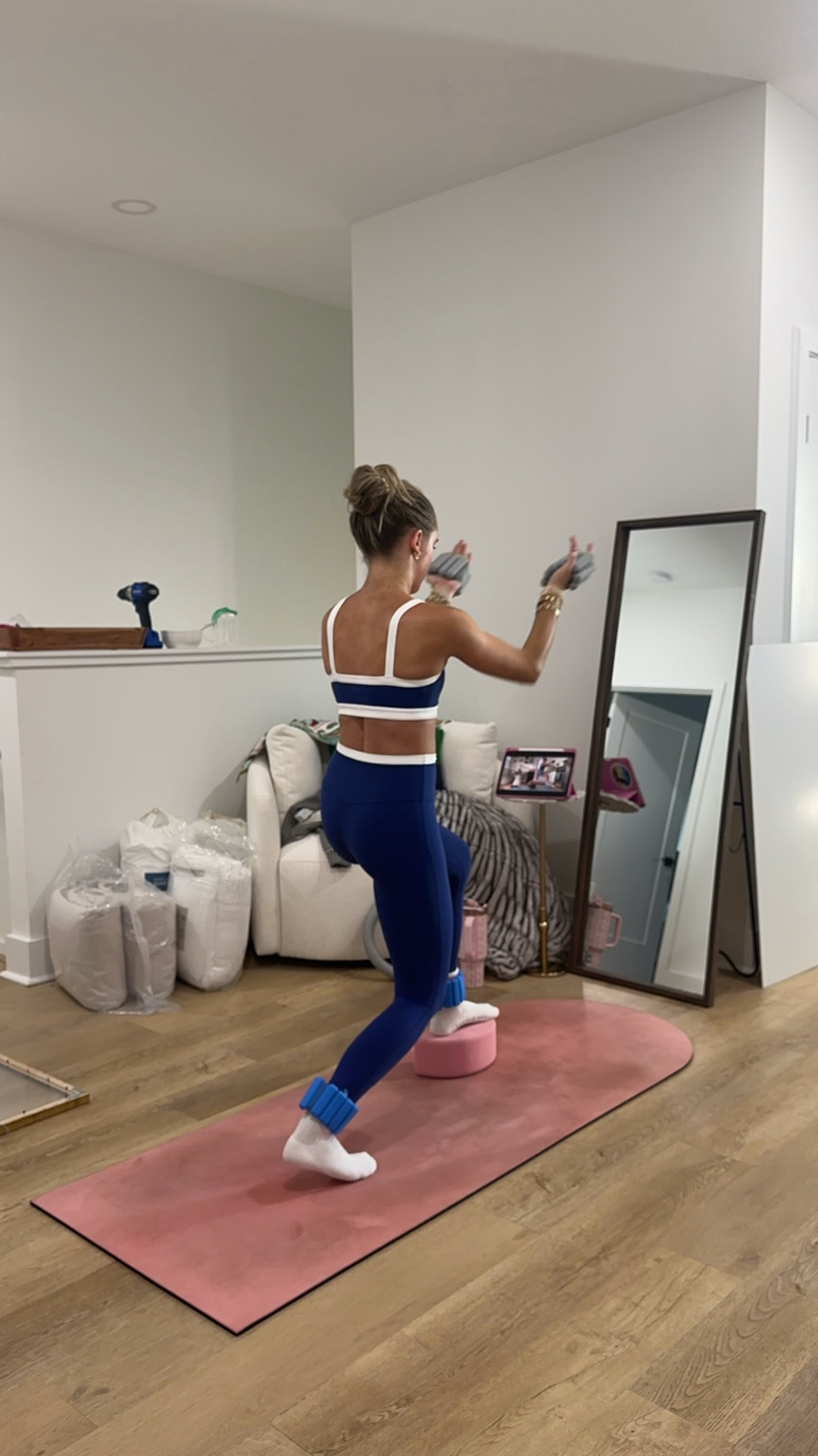 Abercrombie YPB studioFLEX cami sports bra size XS paired with Abercrombie YPB studioFLEX 7/8th length legging size XS. Pila barre workout grip socks. 

My workout and workout gear for my daily workout. I take pilates classes from @lexfish on Instagram she has a whole online platform and membership! Most of my pilates gear and tools are from Bala. Bala use code SLOANE15. 
#workoutgear #workoutwear #pilates #ootd #outfit #athleticwear #athleticoutfit #bikershorts #sportsbra #pilatesoutfit #athleisure #bala #pilatesworkout #pilateslovers #pilatestiktok #balabangles

#LTKFindsUnder100 #LTKfitnessgoals #LTKActive