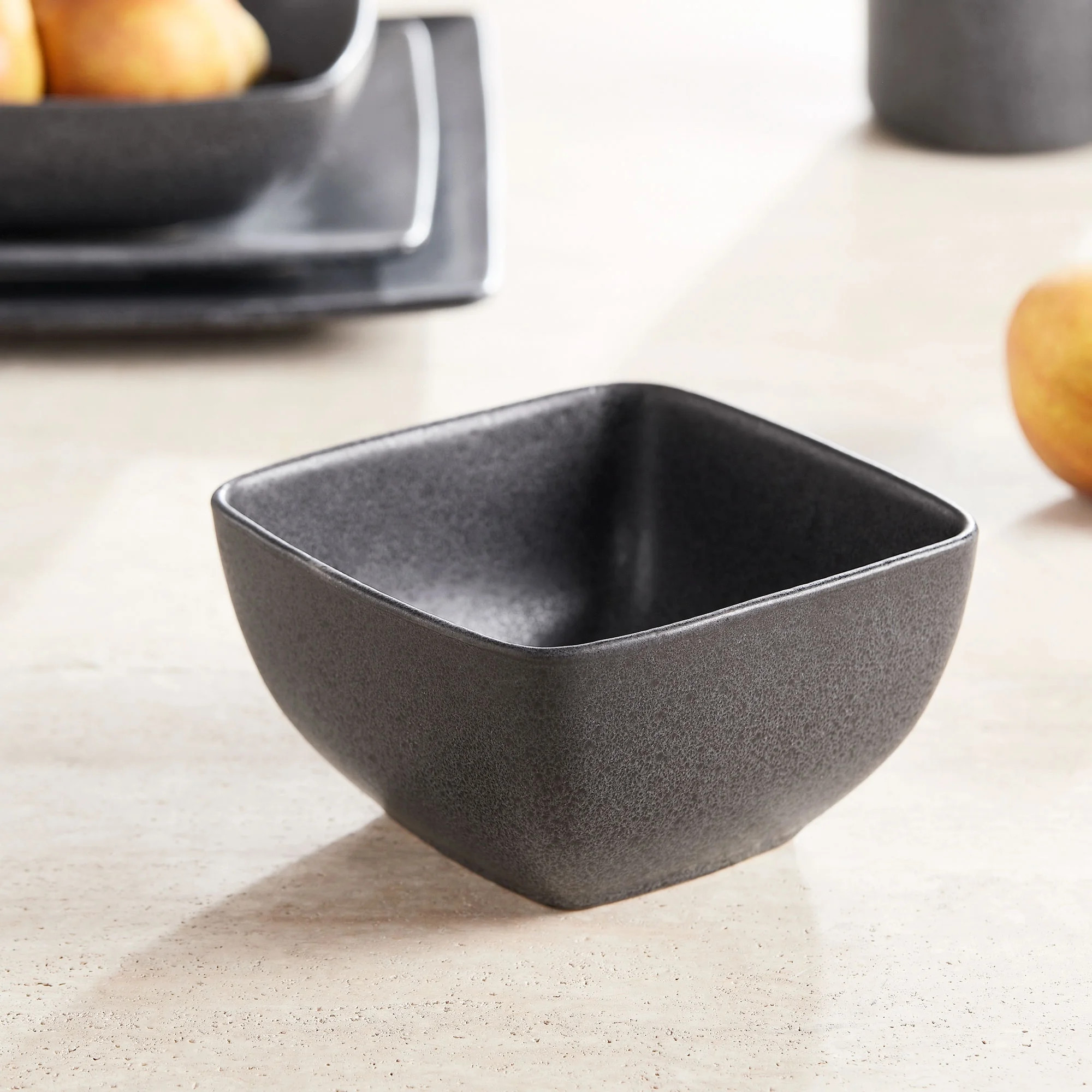 Better Homes & Gardens Dark Gray Square-Shaped Dinner Bowl - Walmart.com | Walmart (US)