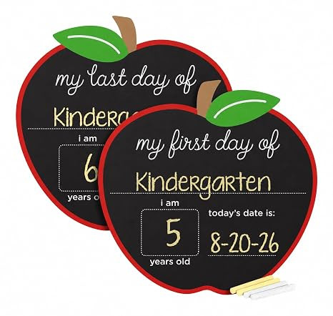 Pearhead First and Last Day of School Apple Chalkboard Sign, Photo Prop | Includes Reversible Cha... | Amazon (US)