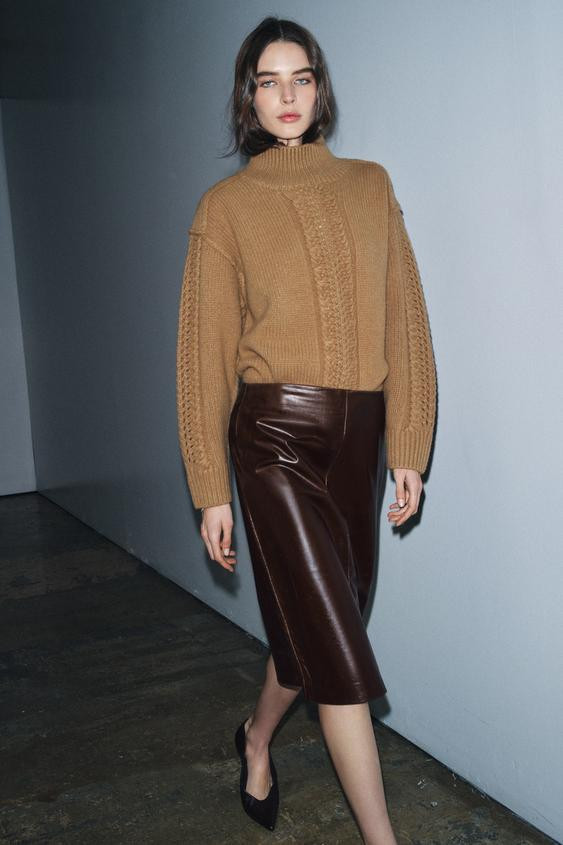 100% LEATHER STRAIGHT SKIRT LIMITED EDITION | Zara US