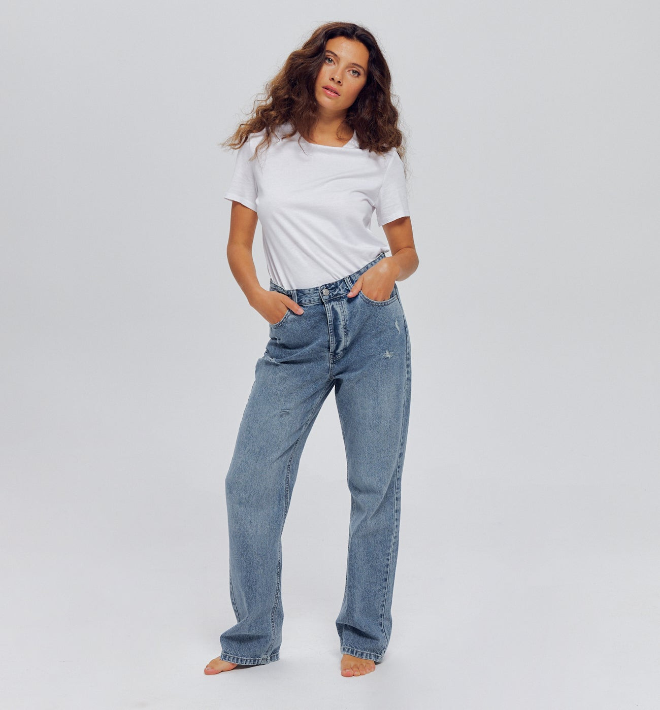 Jean large baggy taille basse - Jean moyen | Promod (FR)