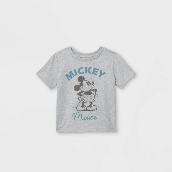 Toddler Boys' Disney Mickey Mouse Short Sleeve Graphic T-Shirt - Heather Gray | Target