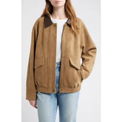 Thread & Supply Faux Suede Chore Coat in Chestnut at Nordstrom, Size Large | Nordstrom