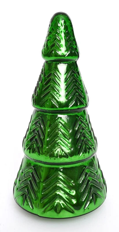 Mercury-Style Glass Christmas Tree Tabletop Decoration, Green, 11.25", by Holiday Time | Walmart (US)