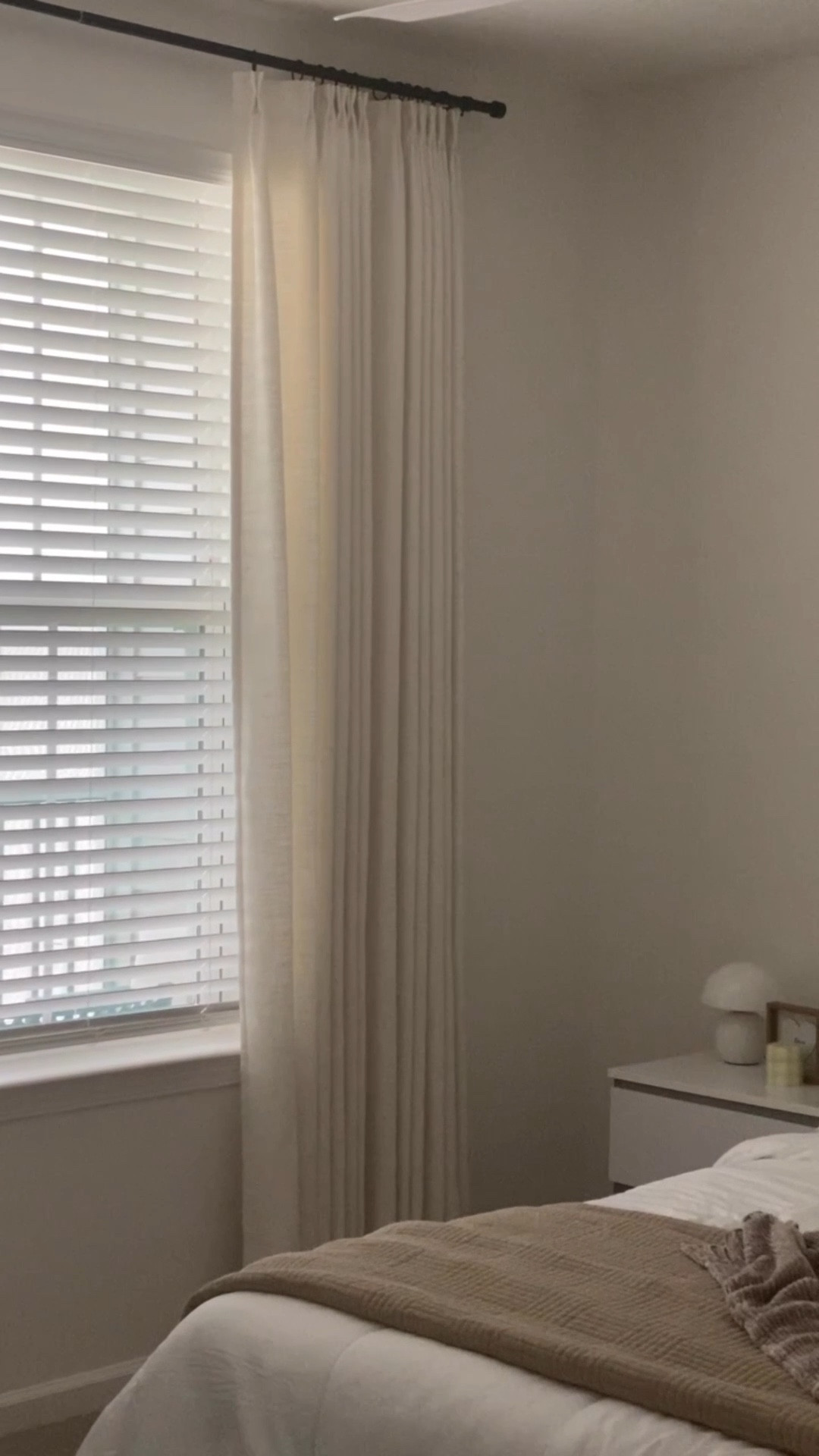 Custom Blackout 2 panels: Liz linen pinch Pleat. Color: Ivory white (80- 90% blackout cotton white) Memory shaped dimensions: 60” w x 100” length perfection!😍

#LTKSeasonal #LTKHome #LTKSaleAlert