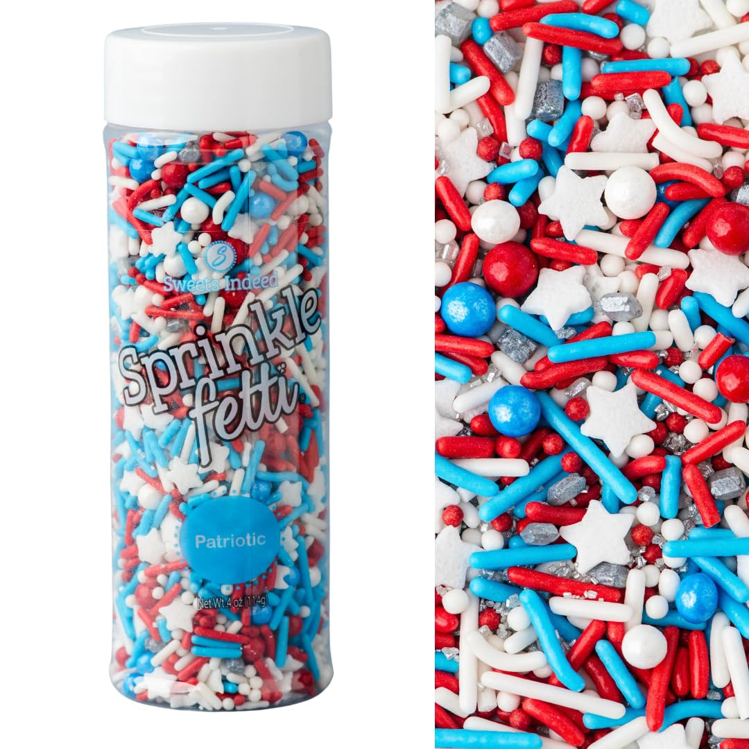 Sweets Indeed Sprinkles, Patriotic Edible Sprinkle Mix, Red White Blue, 4th of July, Perfect for ... | Amazon (US)