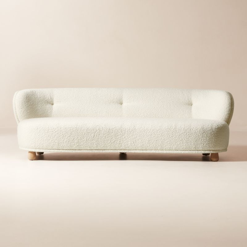 Leonne 90" Ivory Boucle Sofa by goop + Reviews | CB2 | CB2