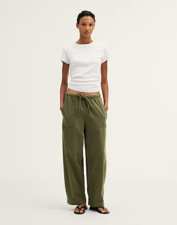 Pull-On Barrel-Leg Utility Pants in Airy Denim | Madewell