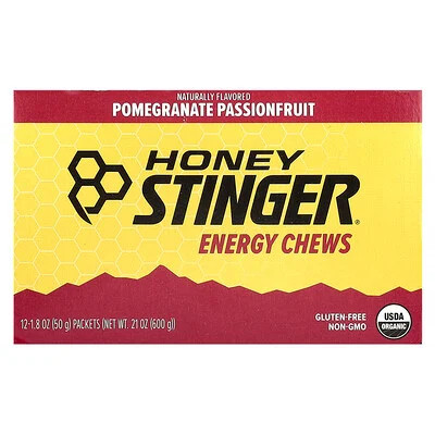 Honey Stinger, Energy Chews, Pomegranate Passionfruit, 12 Packets, 1.8 oz (50 g) Each | iHerb