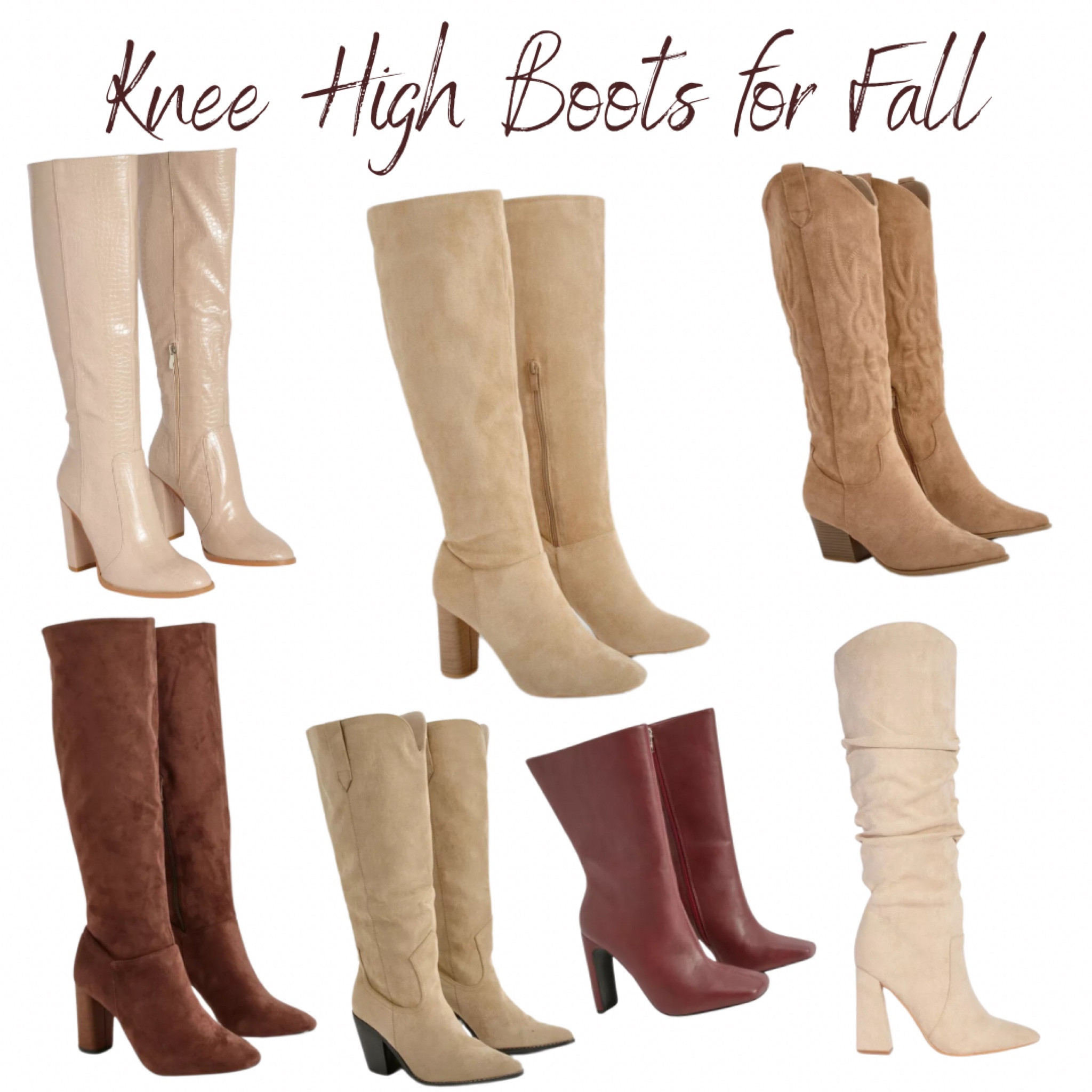 Boots perfect for fall 🤎👢

Suede knee high boots, suede cowboy boots, red leather midi boots, slouchy suede boots

#fallfashion #fallshoes #fallboots #boots #kneehighboots #heels #booties #shoes #suedeboots #leatherboots 

#LTKFallSale #LTKFindsUnder50 #LTKShoeCrush