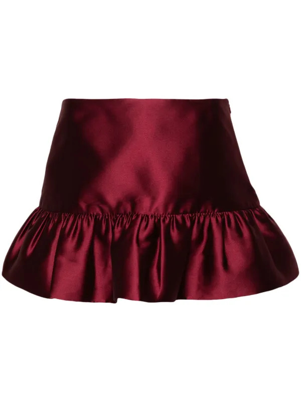 SANDRO Flared Satin Miniskirt - Farfetch | Farfetch Global
