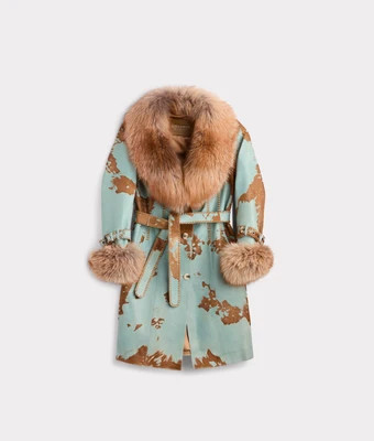 Calista Coat :: Turquoise/Brown | Lucchese Bootmaker