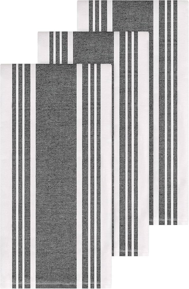 Dish Towels Dual Purpose Reversible, 100% Absorbent Cotton, Kitchen Towels Set of 3 Striped, 17" ... | Amazon (US)