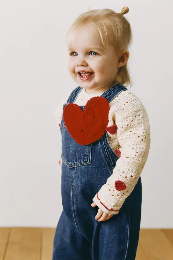 CROCHET KNIT JUMPER WITH HEARTS | Zara UK