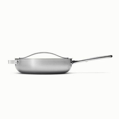 Caraway Home 4.5qt Stainless Steel Saute Pan with Lid: Non-Toxic Cookware, 11.8" Diameter, Hand Wash, Gas & Induction Compatible | Target