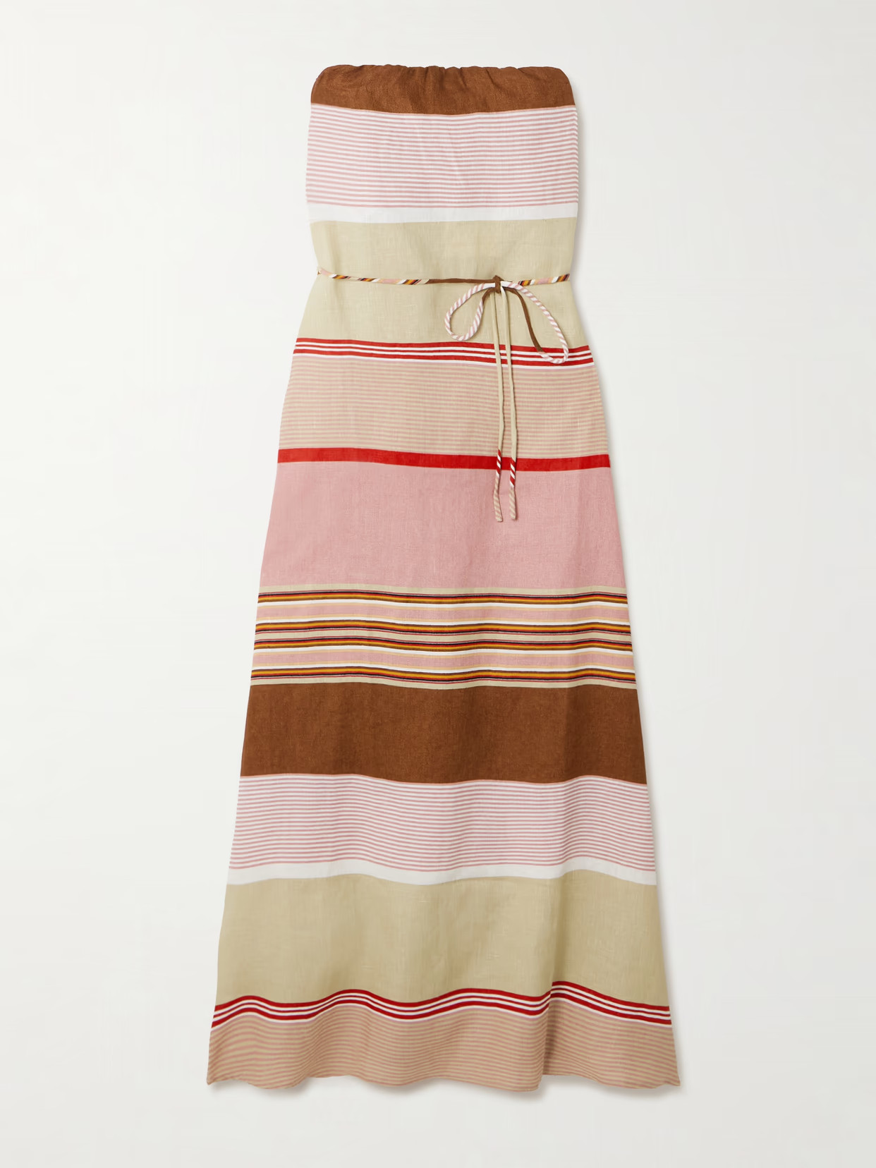 Faithfull - Yolina Strapless Belted Striped Linen Maxi Dress - Multi | NET-A-PORTER (US)