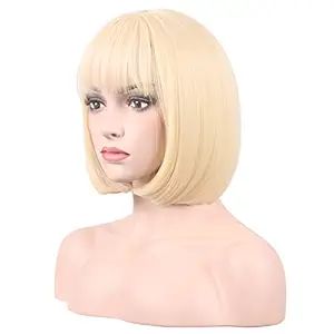 WildCos Short 12 Inches Straight Synthetic Cosplay Wig for Women (blonde) | Amazon (US)