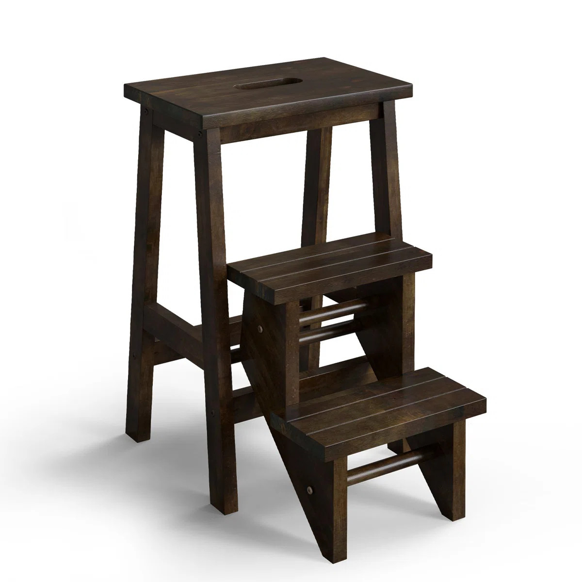 3 - Step Solid Wood Lightweight Folding Small Step Ladder | Wayfair North America