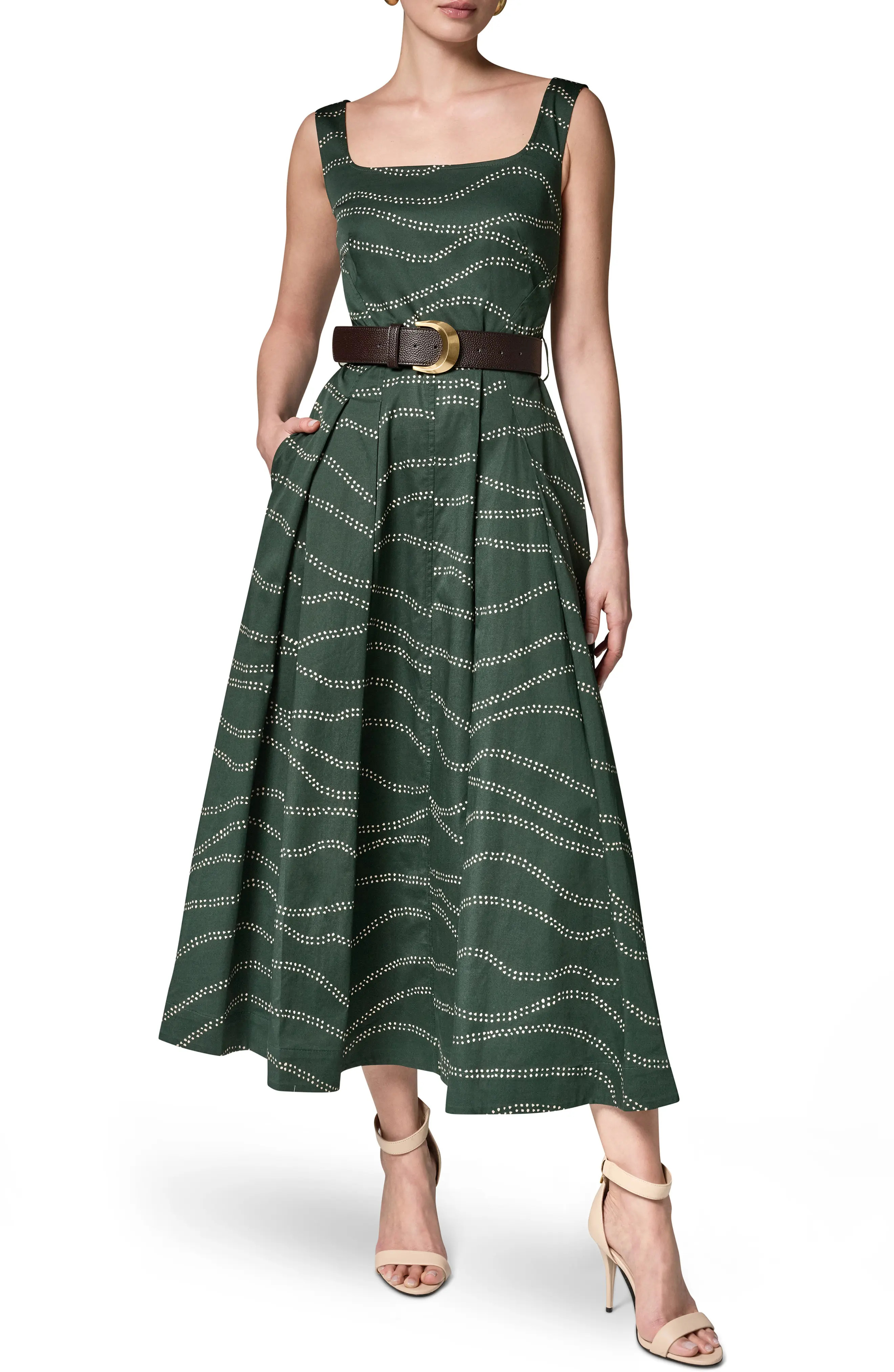 Donna Karan New York Abstract Print Fit & Flare Midi Dress (Women) | Nordstrom | Nordstrom
