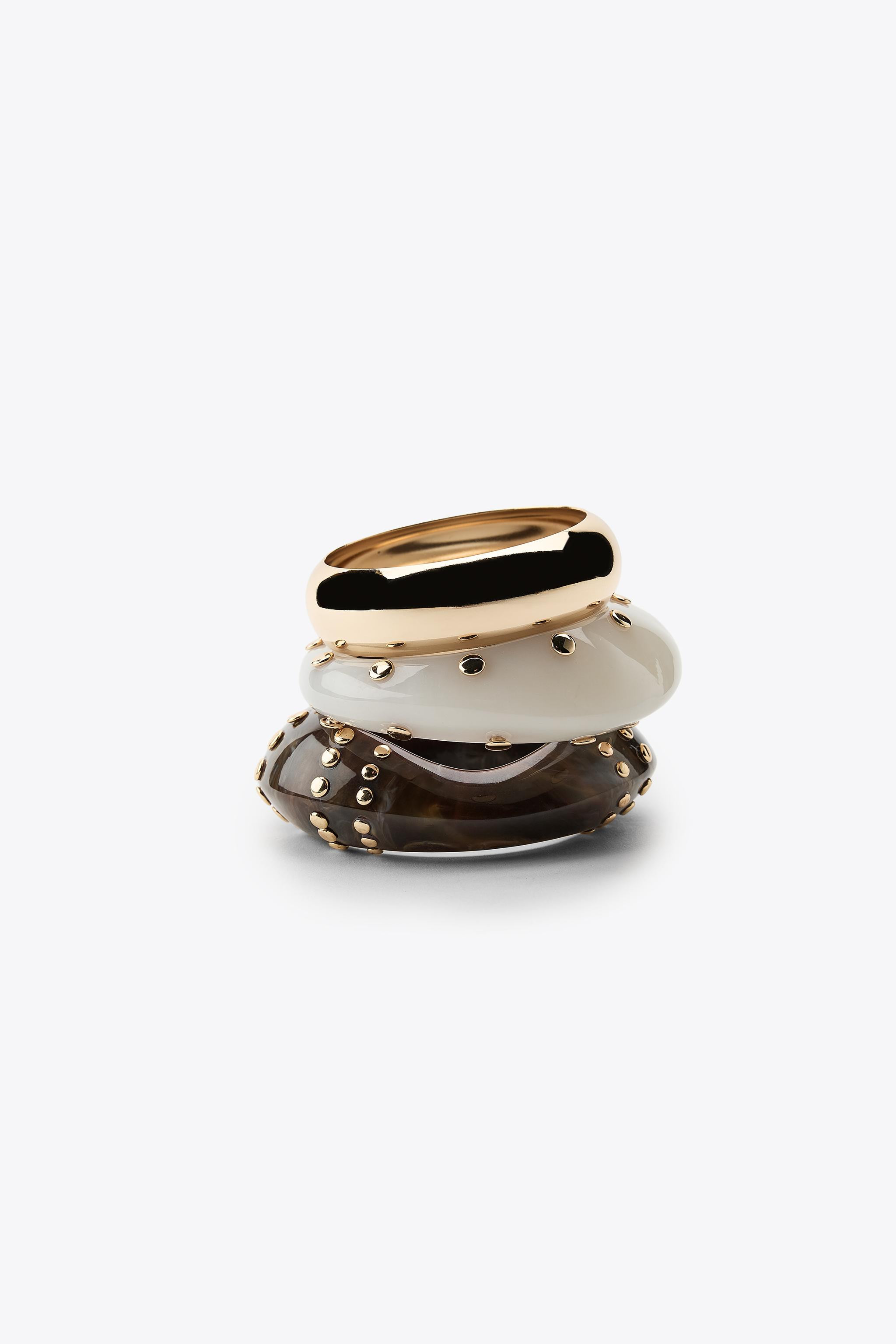 PACK OF 3 RIGID RESIN STUD BRACELETS | Zara DE