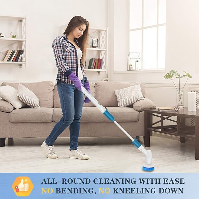 FRUITEAM Electric Spin Scrubber Cordless Bathroom Shower Scrubber Power Brush Floor Scrubber with... | Amazon (US)