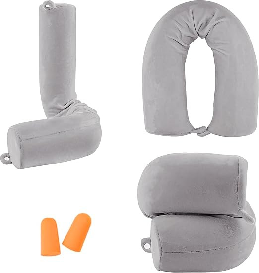 Twist Memory Foam Travel Pillow for Neck, Chin, Lumbar and Leg Support-for Travling on Airplane, ... | Amazon (US)
