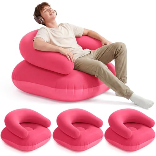 Novabright 4 Pcs Inflatable Chairs for Adults Blow Up Games Chairs Folding Portable Flocking Infl... | Amazon (US)