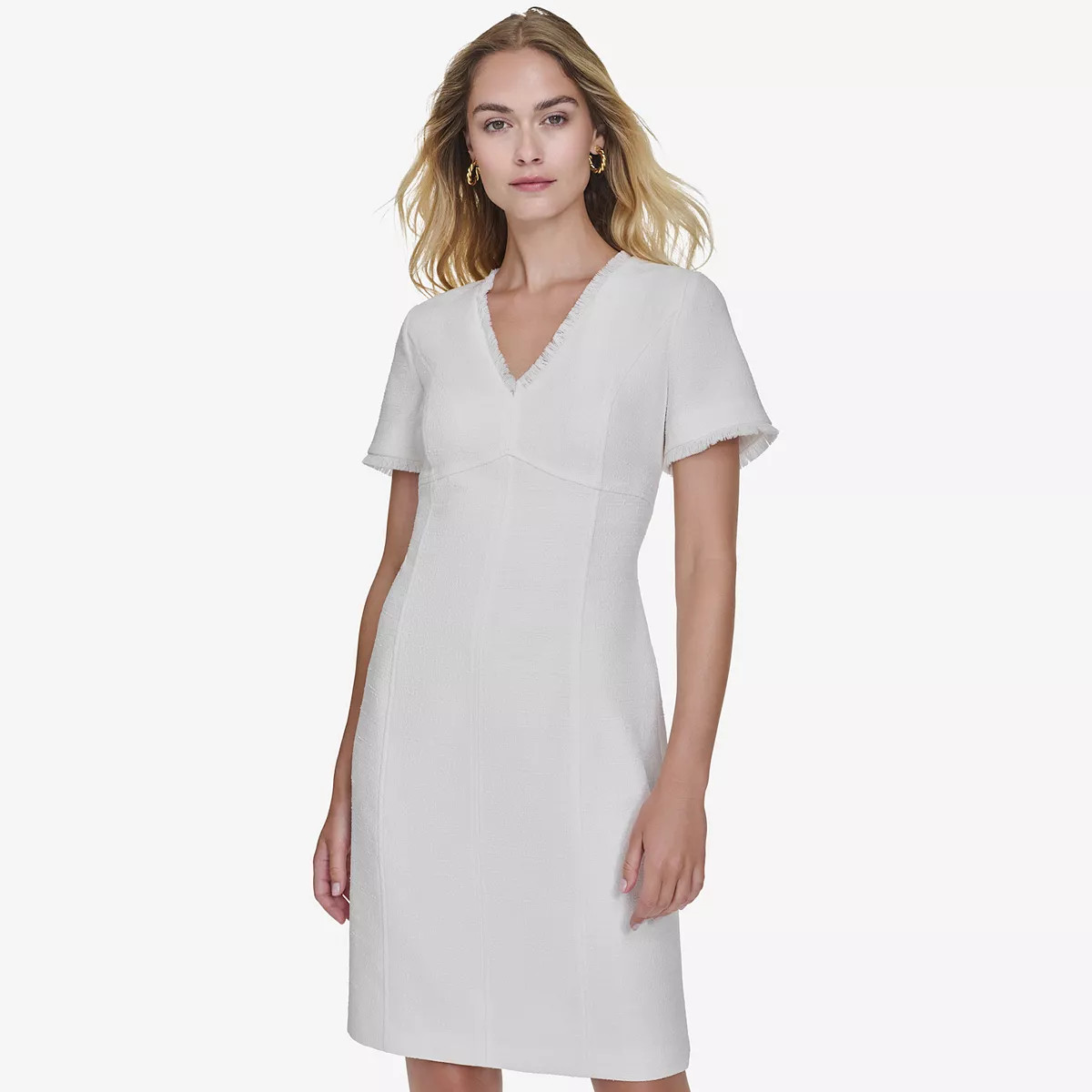 Women's Andrew Marc Short Sleeve V-Neck Sheath Dress | Kohl's