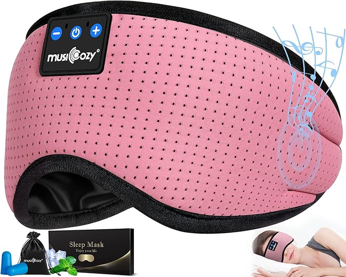 MUSICOZY Bluetooth 5.4 Sleep Headphones Eye Mask, Breathable Sleeping Headband Headphones with Wi... | Amazon (US)