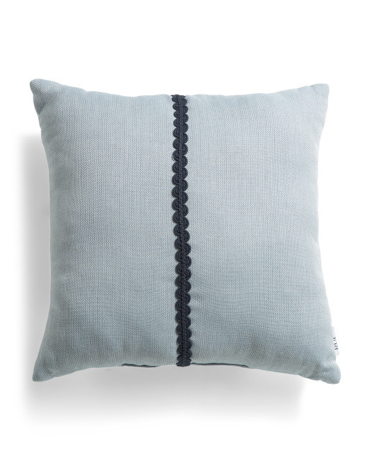 20x20 Herringbone Center Embroidered Outdoor Pillow | TJ Maxx
