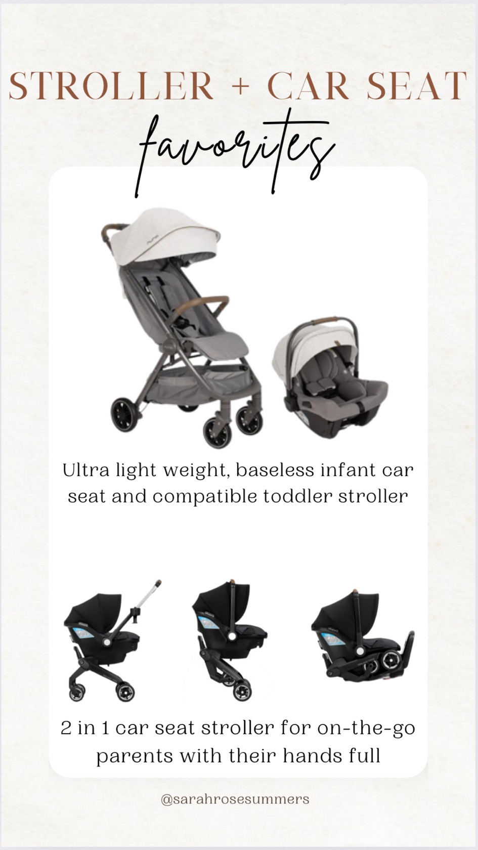 Light weight nuna travel set with baseless car seat and stroller Evenflo dualshyft convertible car seat stroller duo on sale now with code LTK15 perfect for the new mom on the go. Great additions to your baby registry. 

#LTKxNSale #LTKBaby #LTKSaleAlert