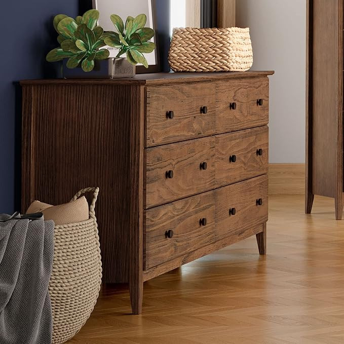Grain Wood Furniture Greenport 6-Drawer Dresser, Brushed Walnut | Amazon (US)
