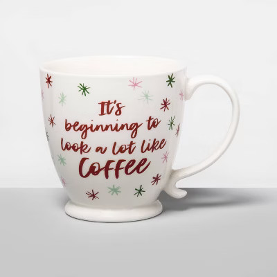 16oz Stoneware It's Beginning to Look a Lot Like Coffee Mug Cream - Opalhouse™ | Target