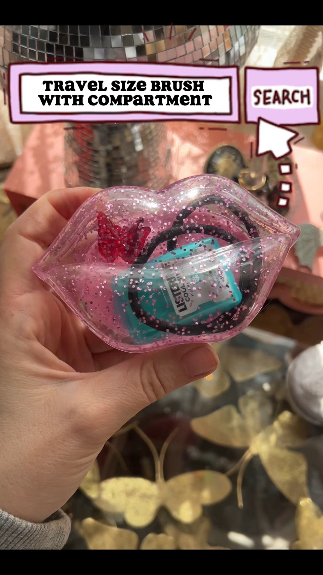 This little travel brush is one of my purse and traveling essentials. It has a little compartment where you can put hair ties, Bobby pins, jewelry, etc in it. I give it a little shake in the video so you can see the compartment does stay closed, you just need to make sure you close it correctly/ fully. It’s so cute and it’s a nice little brush.

#LTKfindsunder50 #LTKitbag #LTKtravel