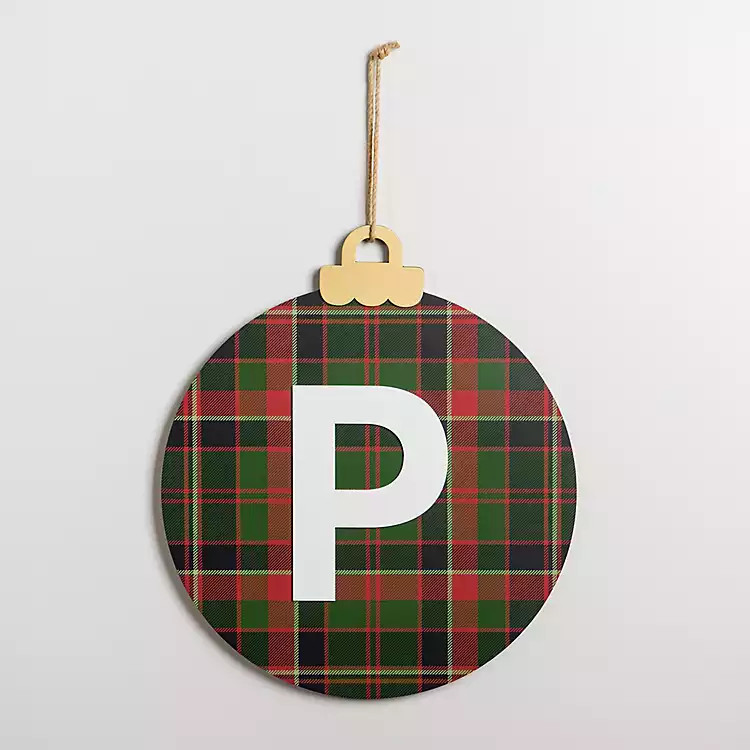 Monogram P Plaid Ornament Wall Plaque | Kirkland's Home
