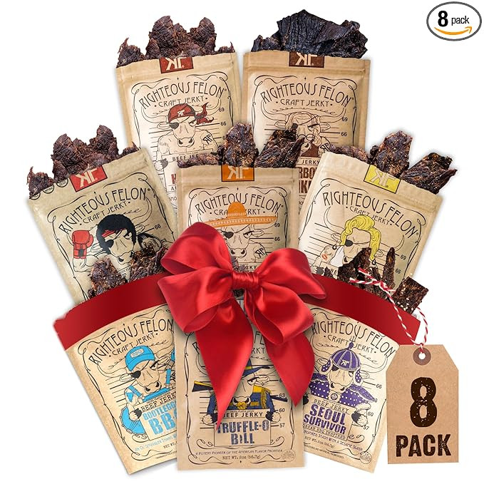 Righteous Felon Beef Jerky Variety Pack | Gluten Free Beef Jerky Snack Packs for Adults | High Pr... | Amazon (US)