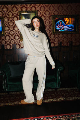 Tan Hot Mess Patch Sweatshirt | Staykation